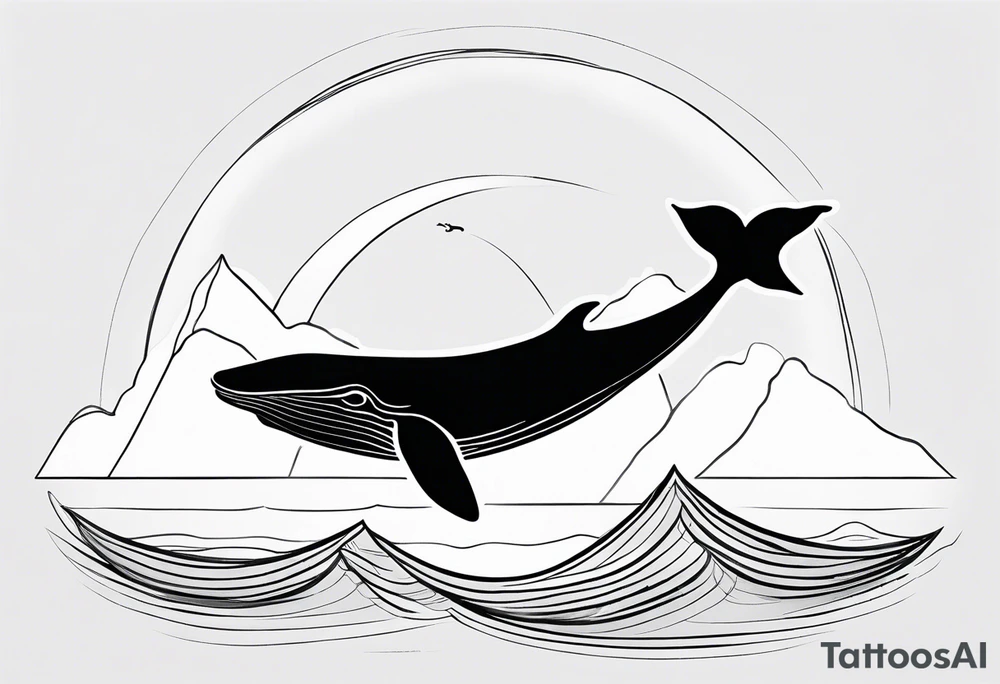 Whale ascending towards light tattoo idea