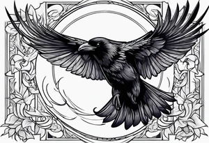 raven flying tattoo idea