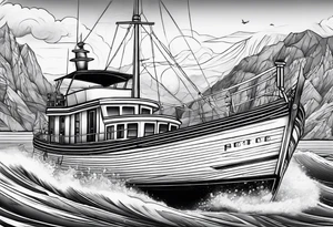 boat tattoo idea