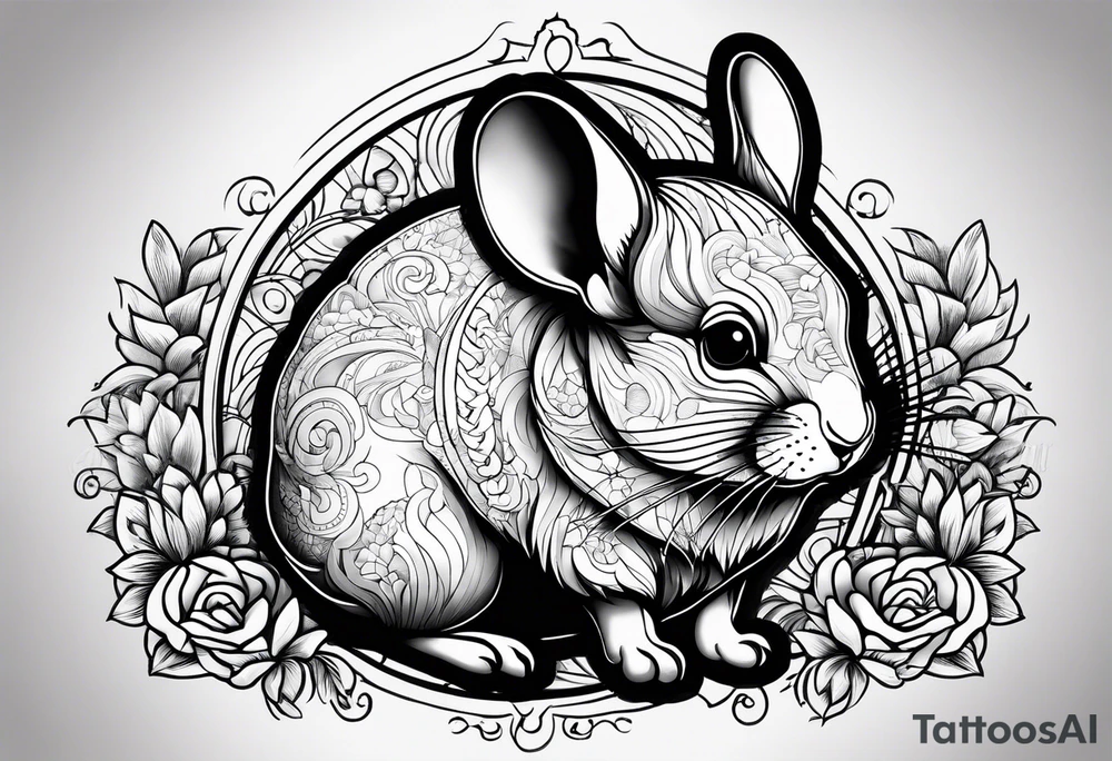Cute Chinchilla mit Schrift unten "keep your chin up" tattoo idea