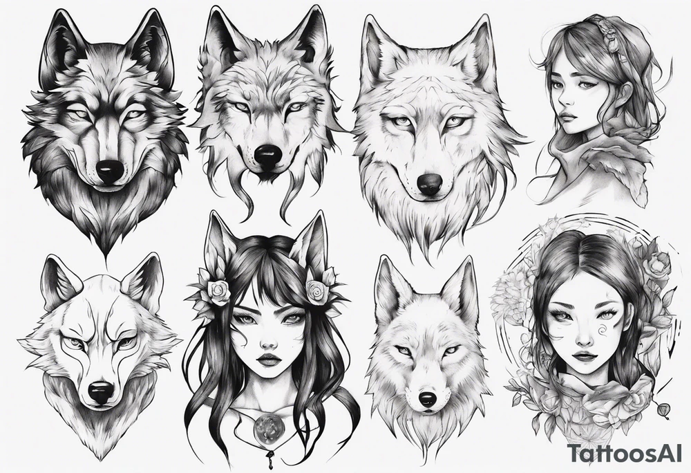 Wolf girl tattoo idea