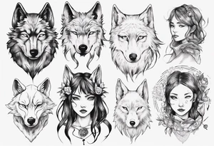 Wolf girl tattoo idea