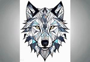 Constellation, animal wolf, géométric tattoo idea