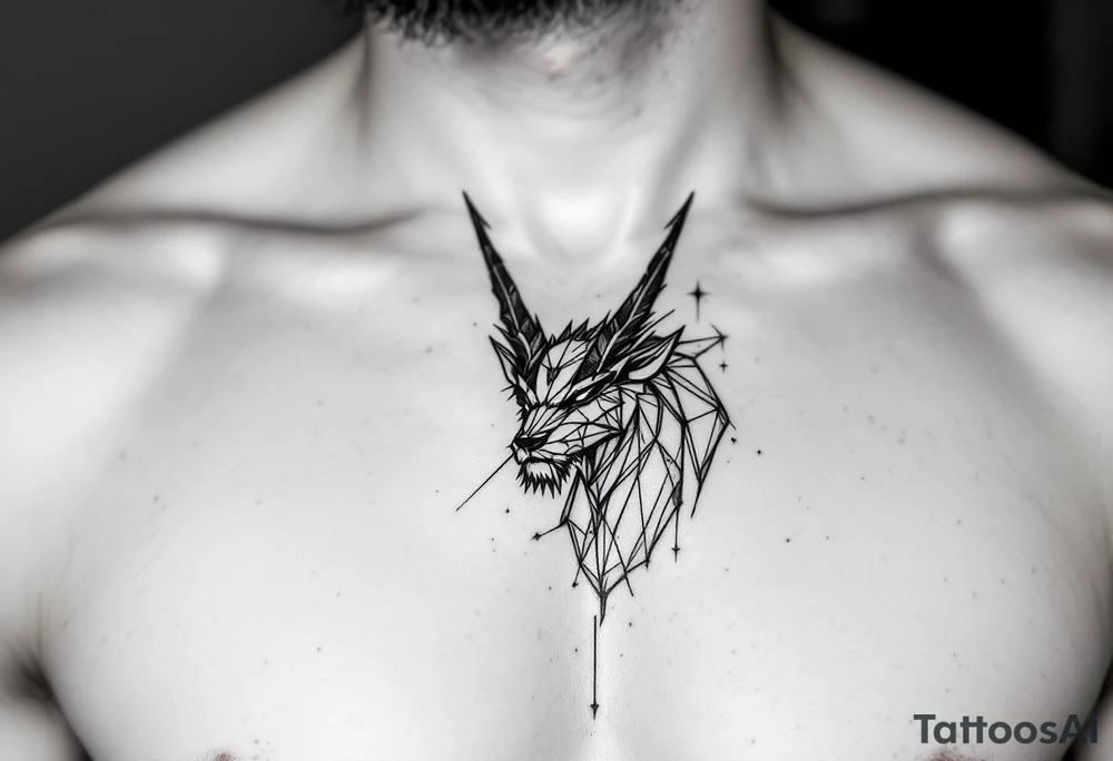 Capricorn starsign  10x10 cm tattoo idea