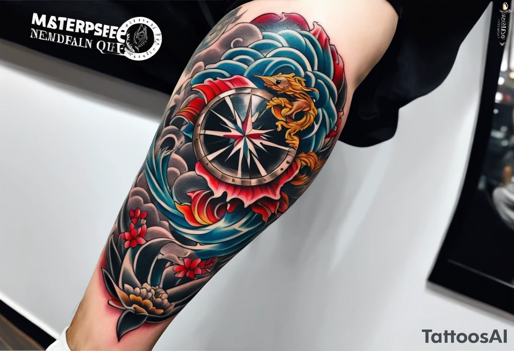 Marine memorial sleeve tattoo idea