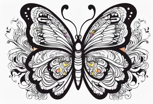 Butterfly but with portrait on 1 of wing tattoo idea