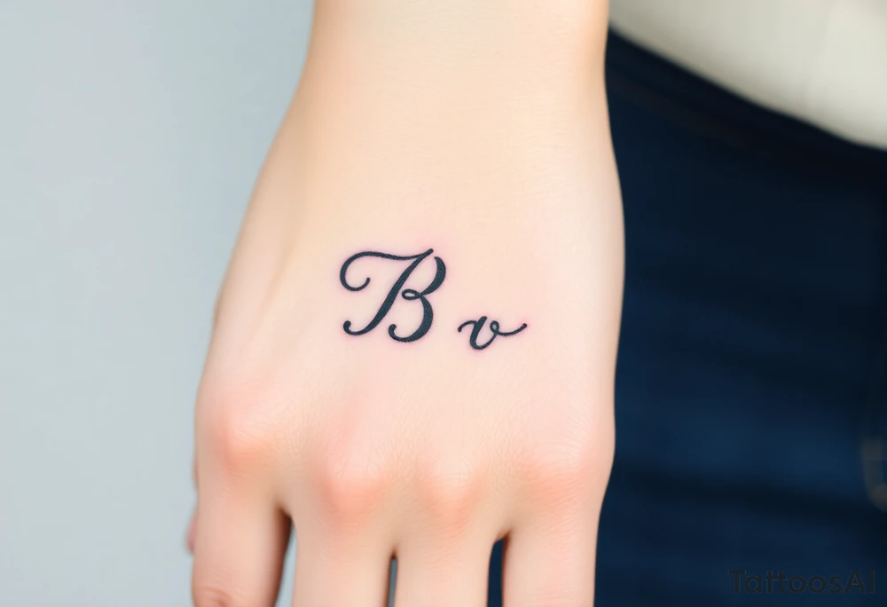 The letter “B” in cursive tattoo idea