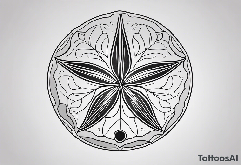 sand dollar fine line very detailed light gray tattoo idea