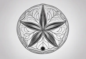 sand dollar fine line very detailed light gray tattoo idea