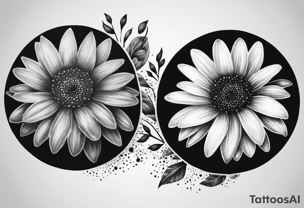 2 Daisys with name tattoo idea