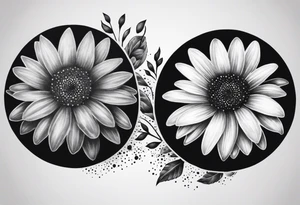 2 Daisys with name tattoo idea