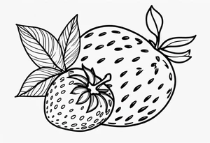 Line drawing Strawberry tattoo idea