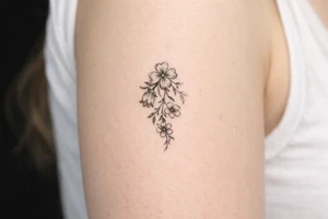 Cascading simple Irish flowers tattoo idea