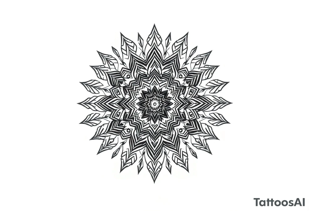 long mandala shaman and witch style mytical with ancient rhyme tattoo idea