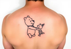 winnie the pooh and piglet holding hands tattoo idea