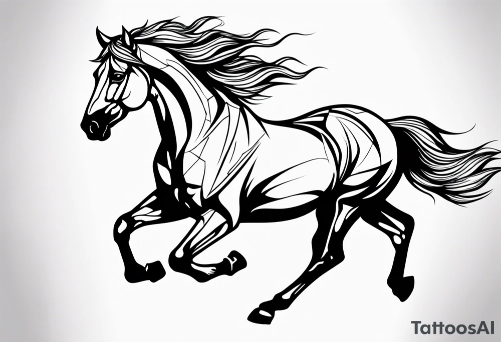 firey horse running tattoo idea