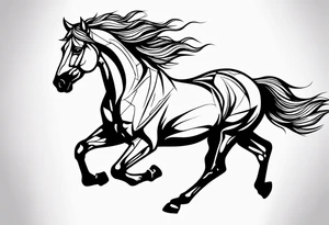 firey horse running tattoo idea