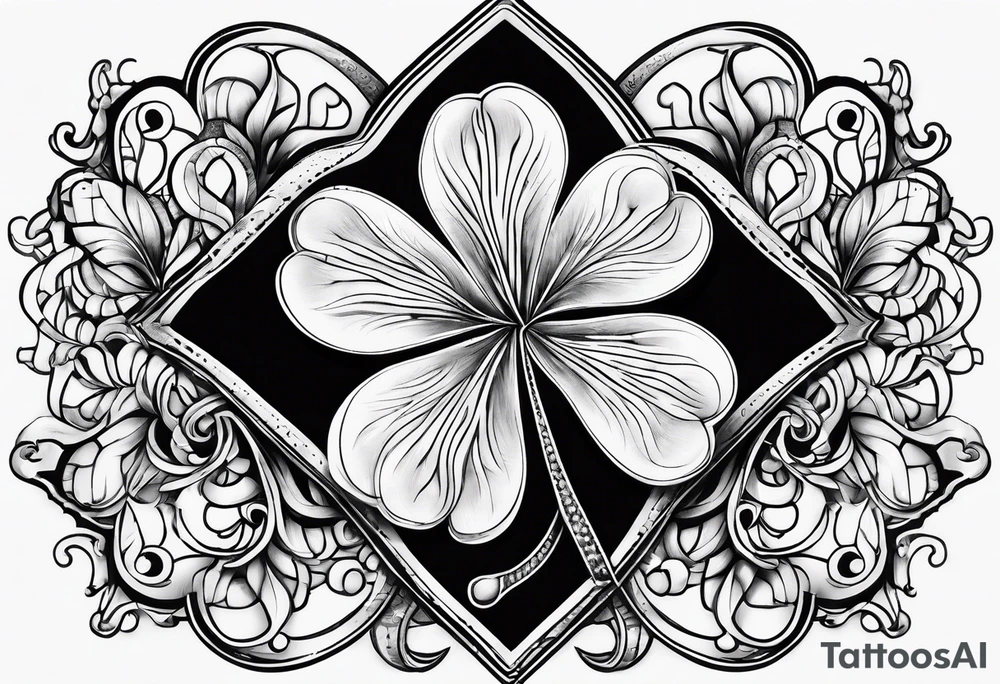 Four leaf clover tattoo idea