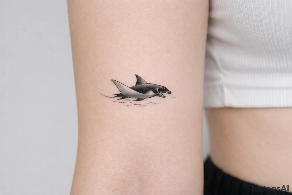 mantaray gliding through water tattoo tattoo idea