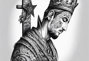 front neck tattoo men christianity tattoo idea