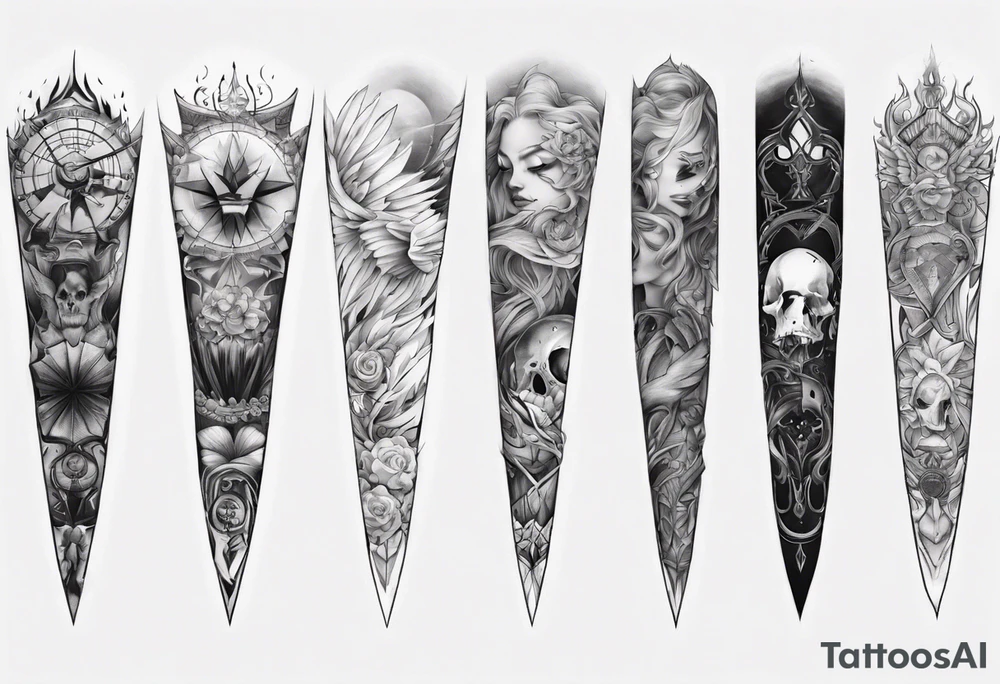 Light and dark sleeve tattoo idea