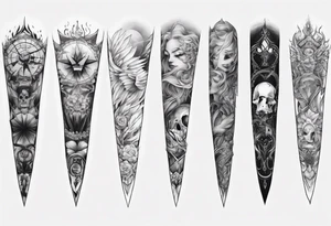 Light and dark sleeve tattoo idea