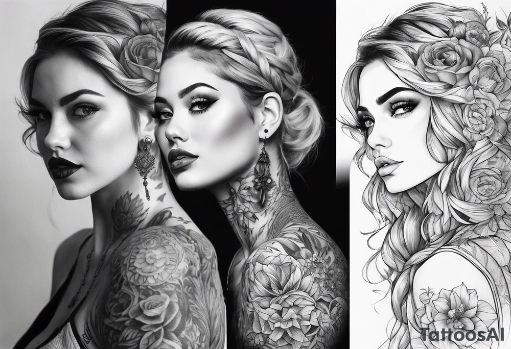 full sleeve tattoo ghotic tattoo idea