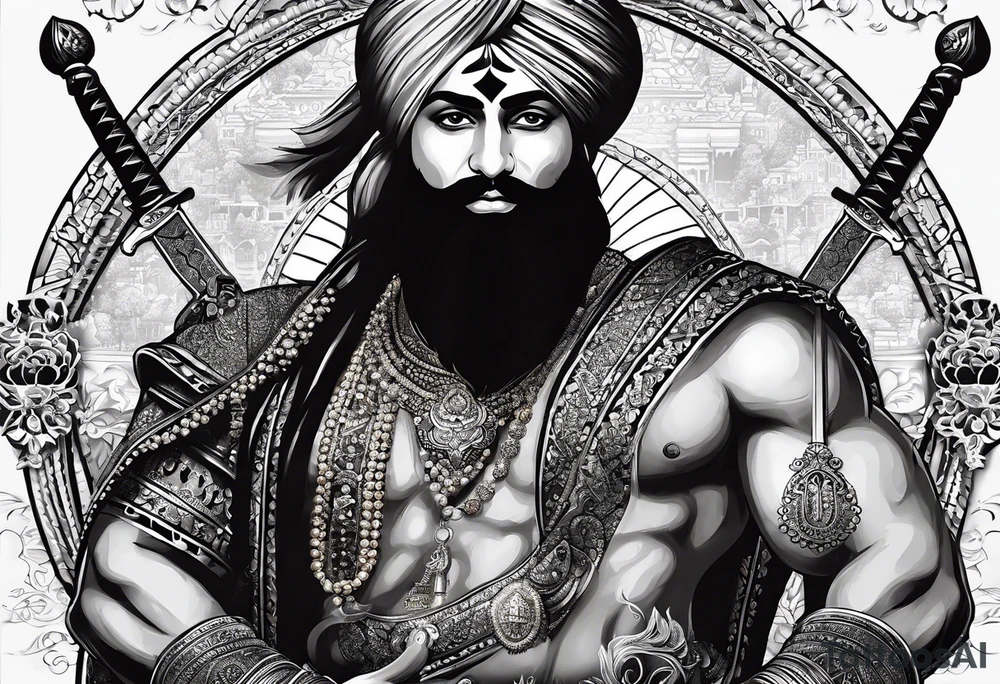 i want a punjab’s map tattoo which is in india i also want swords and punjabi warriors in it tattoo idea