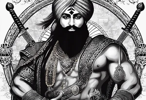 i want a punjab’s map tattoo which is in india i also want swords and punjabi warriors in it tattoo idea