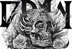 the letters tdm with smoke in the background tattoo idea