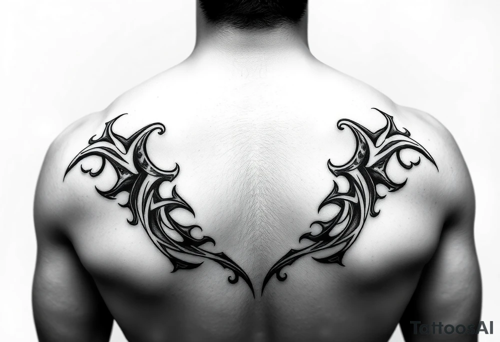 tribal open letter tattoo idea