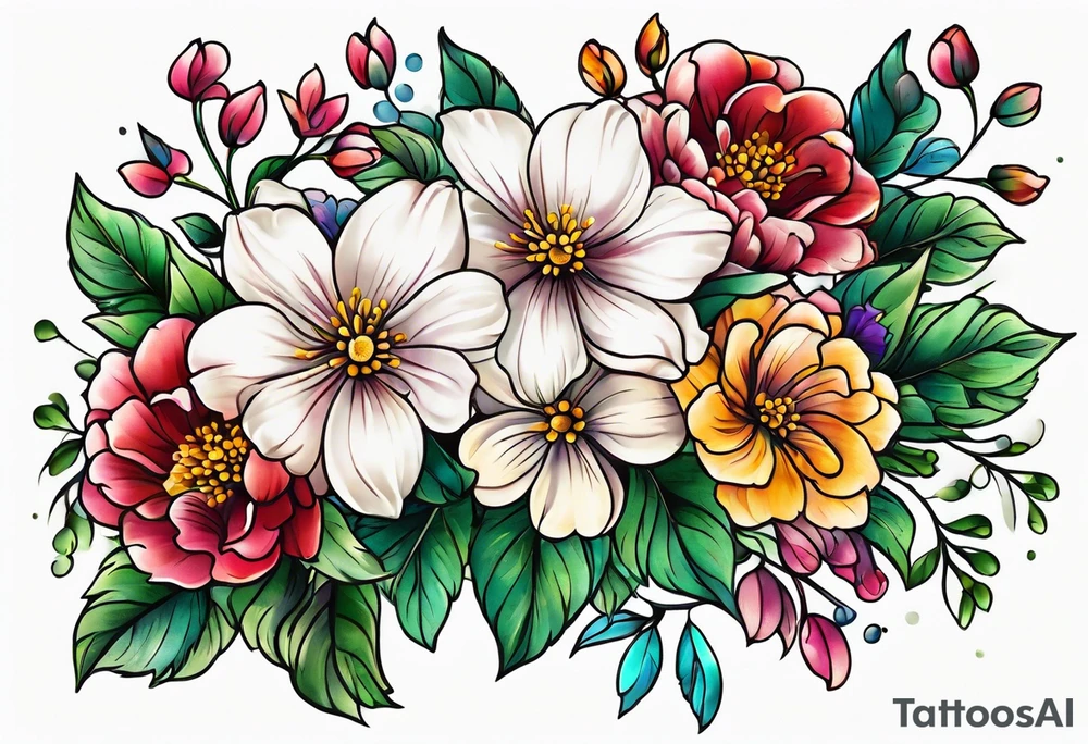 Small micro flower tattoo idea