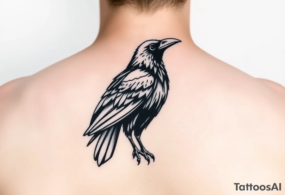 Geometric crow tattoo idea
