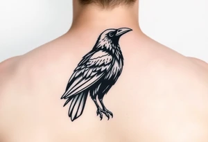 Geometric crow tattoo idea