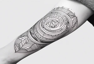 Futuristic bold line tattoo for leg tattoo idea
