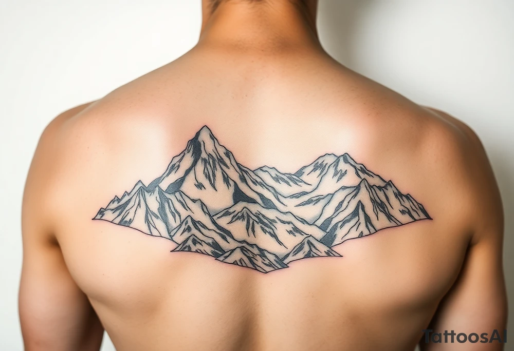 japanese mountains tattoo idea