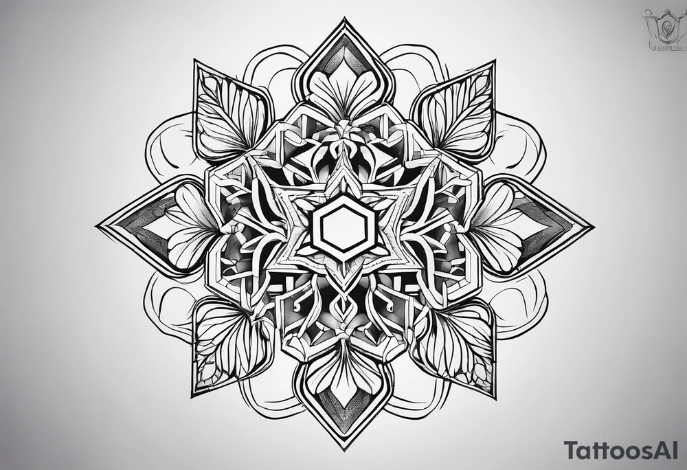 Hexagon linked snowflake tattoo idea