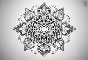 Hexagon linked snowflake tattoo idea