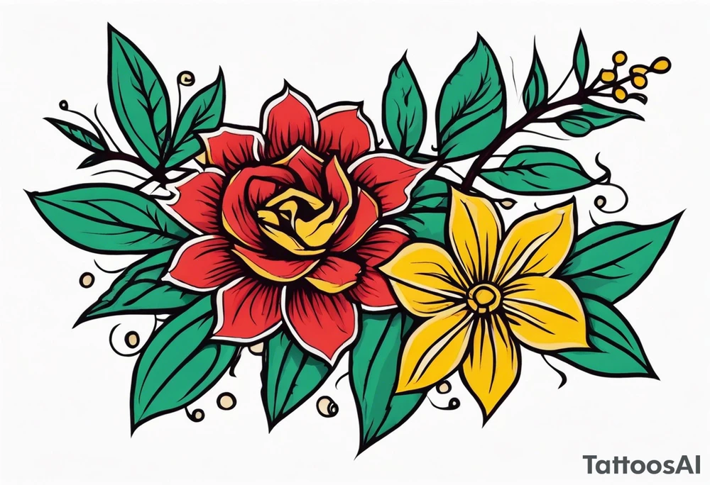 crown of thorns
old school vintage simple traditional design 
vintage flowers surrounding crown


bold color simple tattoo idea