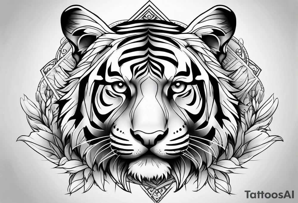 full tiger body tattoo idea