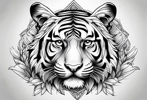 full tiger body tattoo idea