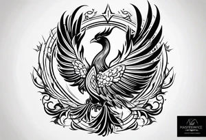 phoenix engraving tattoo idea
