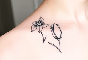 Daffodil and Tulip tattoo idea