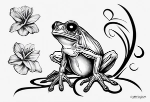 cybersigilism common coqui sitting on flor de maga tattoo idea
