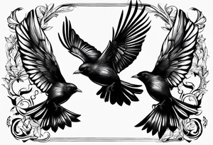 3 blackbirds in flight tattoo idea