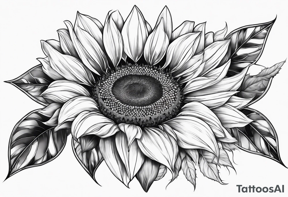 sunflower in crystal form tattoo idea
