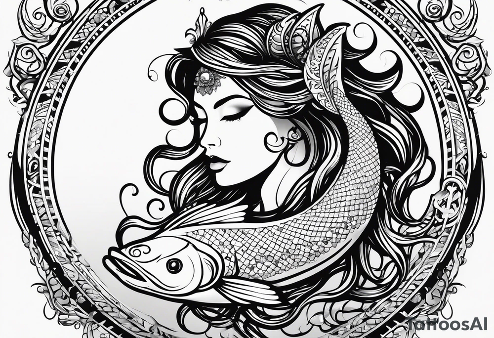 Pisces sign combines with the Aires sign. tattoo idea