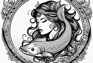 Pisces sign combines with the Aires sign. tattoo idea