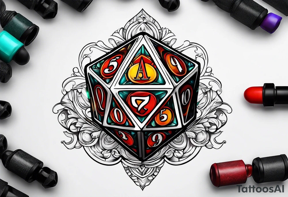 a twenty sided die tattoo idea