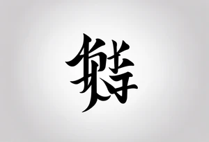 A minimal-styled tattoo design that represents the key concept of living a life is 'happiness' in Chinese characters. tattoo idea